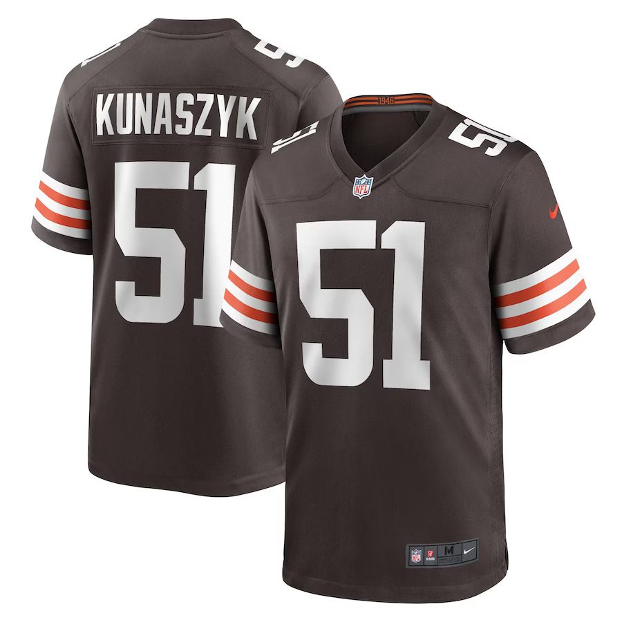 Men Cleveland Browns #51 Jordan Kunaszyk Nike Brown Game Player NFL Jersey